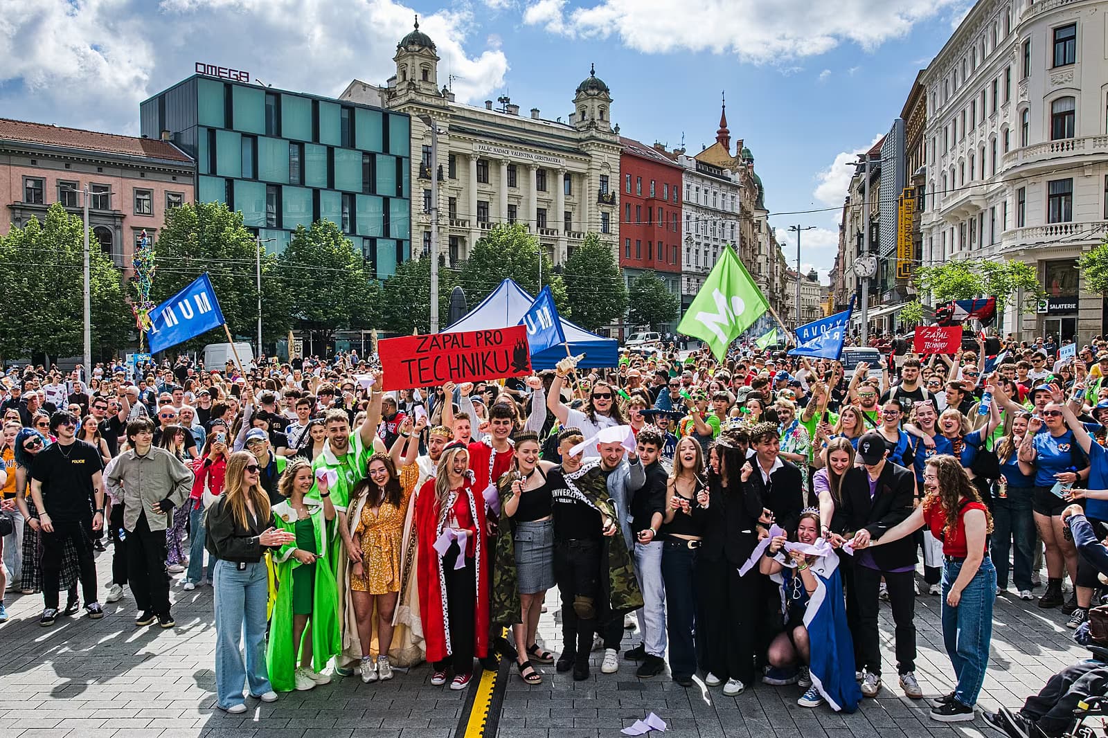 Students took to the streets of Prague and Brno during the Mayáles celebration