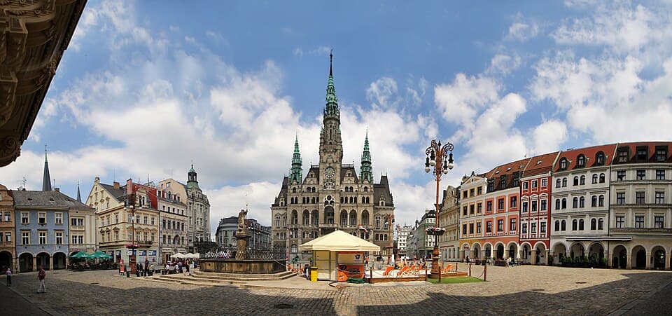Liberec town hall and the square in front of it
