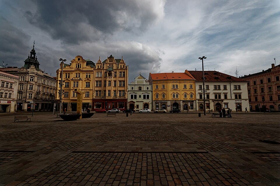 Náměstí Republiky in Plzeň with the Renaissance town hall